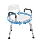 Alessa Rotating Aluminum Shower Chair With Backrest and Armrest, Weight Capacity 125 Kg # KDB788A02LY
