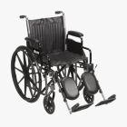 Drive Silver Sport 2 Wheelchair with Armrest and Elevating Leg Rest 