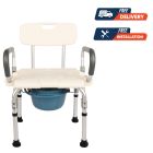 Buy Aluminum Shower Chair With Backrest and Armrest Online 