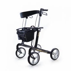 Alessa Lightweight Carbon Fibre Rollator with Basket, Black – Spirit X4 
