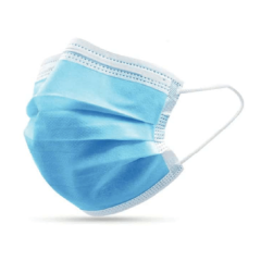 Wellca 3-Ply Face Mask with elastic earloops,  Packet of 50, 
