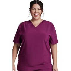 Dickies EDS Essentials Unisex V- Neck Top Scrubs - Burgundy