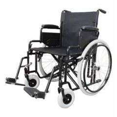 Al Essa Bariatric Steel Wheelchair, 24 Inch Solid Spoke Rear Wheel, Seat Width 22 Inch, Color Black # Yk9130