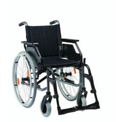 Dietz Caneo_B Standard Folding Steel Wheelchair, 24 Inch Solid Rear Wheel, Seat Width 51 Cm, Color Anthracite # 110051