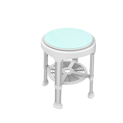 Alessa Shower Stool, Aluminium – Height Adjustable, 360° Rotatable Seat (KY-1101)