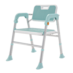 Alessa Aluminum Shower Chair With Backrest, Height Adjustable, Weight Capacity 150 Kg - (KY-8201)