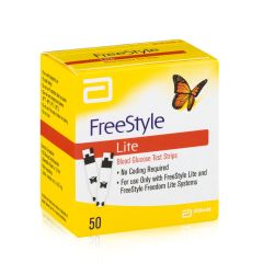 FreeStyle Lite Blood Glucose Test Strips, Packet Of 50