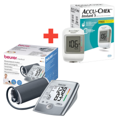 Beurer Blood Pressure Monitor BM35 & AccuCheck Glucose Monitor + 10 Strips