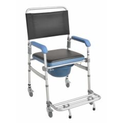 Buy Alessa Aluminum Commode Chair With 3 Inch Rear Wheels Online
