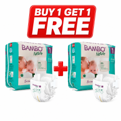 Bambo Nature Baby Diaper Bundle Sticker Type Size 1 - Buy 1 & Get 1 for Free