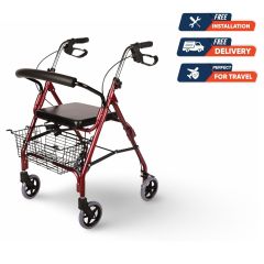 Buy Aluminum Rollator Red Online