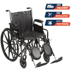 Drive Silver Sport 2 Wheelchair with Armrest and Elevating Leg Rest 