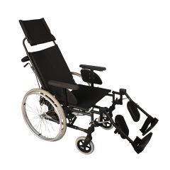 Sunrise - Breezy Wheelchair Breezy Premium 49 Cm With Reclining And Elevating Leg Rest, 24 Inch Solid Spoke Wheel- Selenium Grey # 08100101 49
