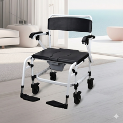 Alessa Aluminum Commode Chair with Wheels, seat width 24 inch :   # KDB691D