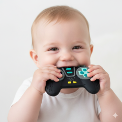 Tiny's Silicone Teether - Playstation Handle Design
