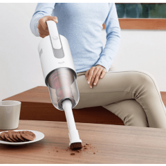 مكنسة كهربائية محمولة لاسلكية تعمل ببطارية ليثيوم أيون من ديرما للأرضيات والسجاد والسيارة وشعر الحيوانات الأليفة ، أبيض # VC20PLUS