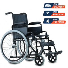 Buy Al Essa Standard Steel Wheelchair, 24 Inch Solid Spoke Wheel Online
