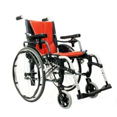 Karma S-Ergo 305 Light Wheelchair, 24 inch Solid Rear Wheel, Seat Width 18 inch, Color Pearl Silver # Km-3520.2Q24
