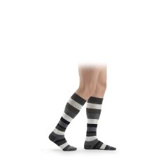 Sigvaris Microfiber Shades Calf Length Compression Socks for Men,  Graphite Stripe, Pair