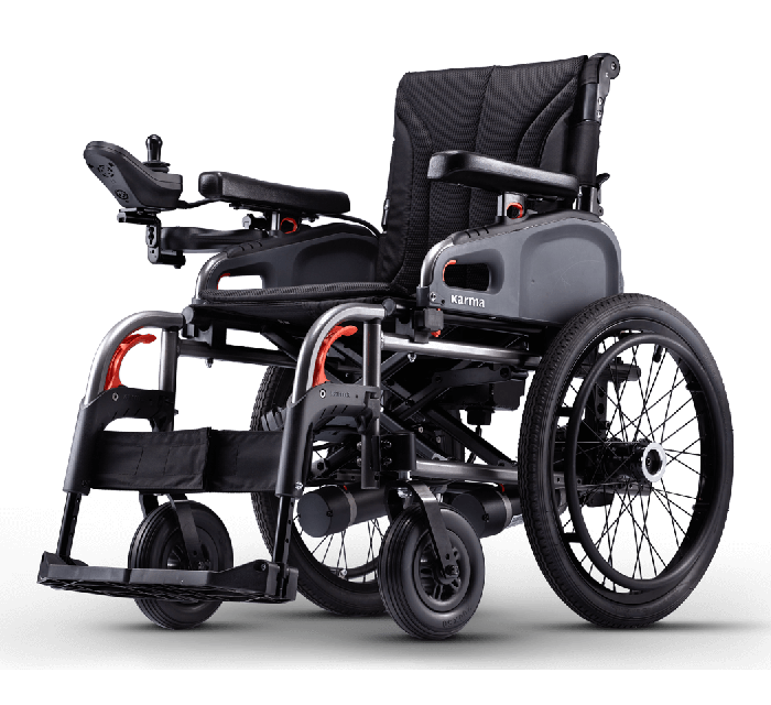 Karma Light Weight Power Wheelchair Size 20 Inch 48 Cm Seat Width Swing Away Footrests Flip Back Armrests And Usb Charger Colour Black Efl 20