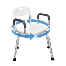 Alessa Rotating Aluminum Shower Chair With Backrest and Armrest, Weight Capacity 125 Kg # KDB788A02LY