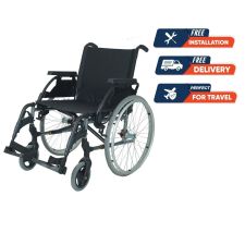 Sunrise Breezy Premium Steel Wheelchair, 24 inch Solid Spoke Wheel